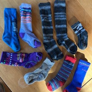 7 kids smart wool and 2 kids bridgedale socks